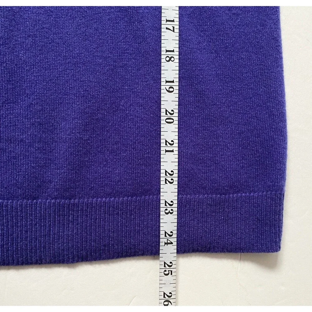 Talbots Pure Cashmere Sweater Womens Size Small Dark Periwinkle 3/4 Sleeves - Picture 10 of 10